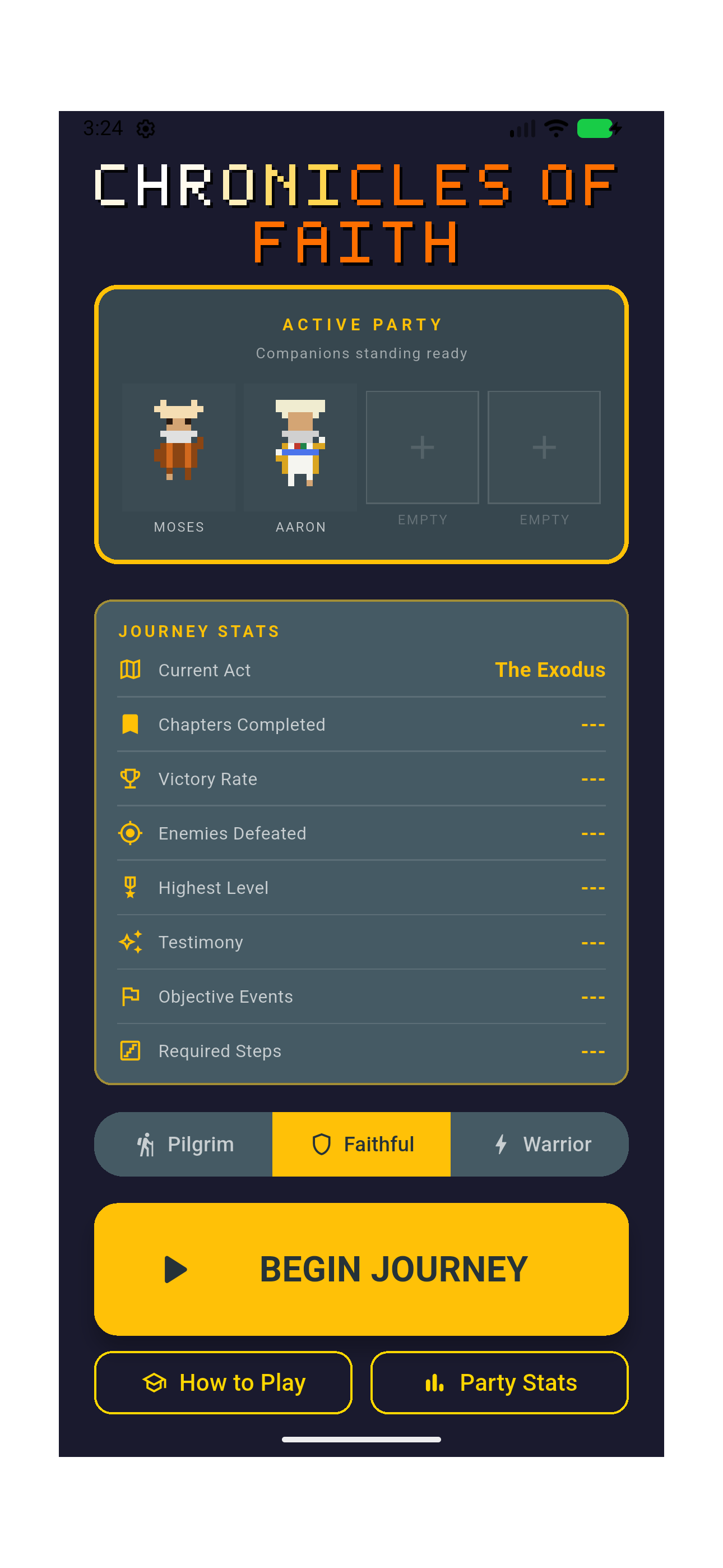 Menu journey
